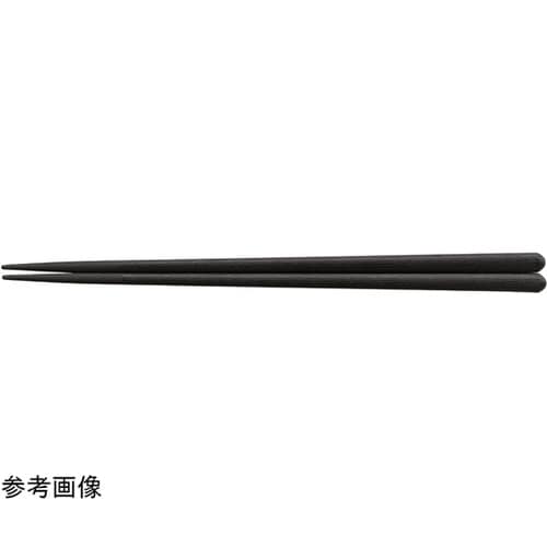 PBT21cm 丸頭四角木目箸 黒OM