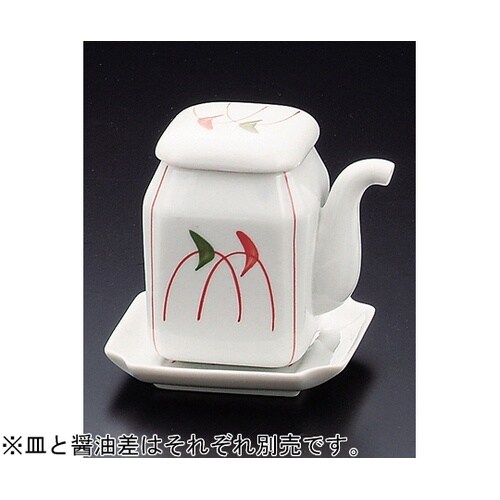 陶)角醤油差赤絵露草 80501640