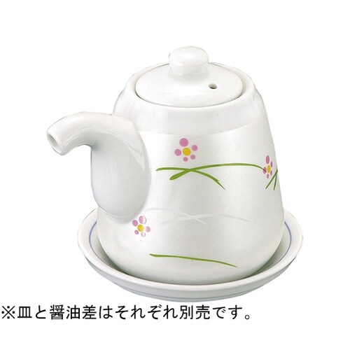 陶)丸醤油差受皿 銀彩武蔵野梅 5127