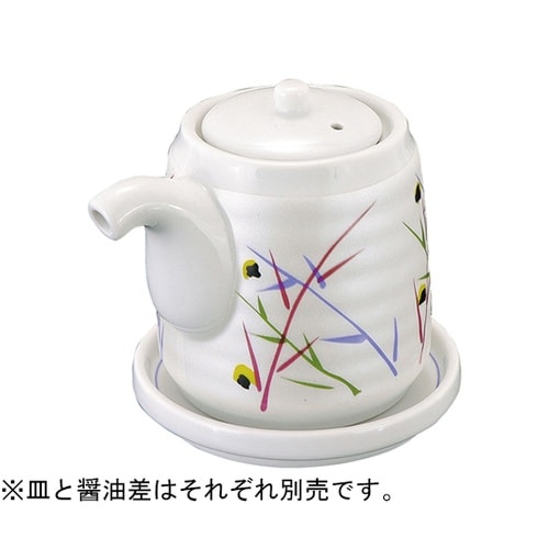 陶)丸醤油差受皿 銀彩若草 512726