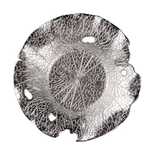 メタルコースター 枯れ葉 シルバー 80