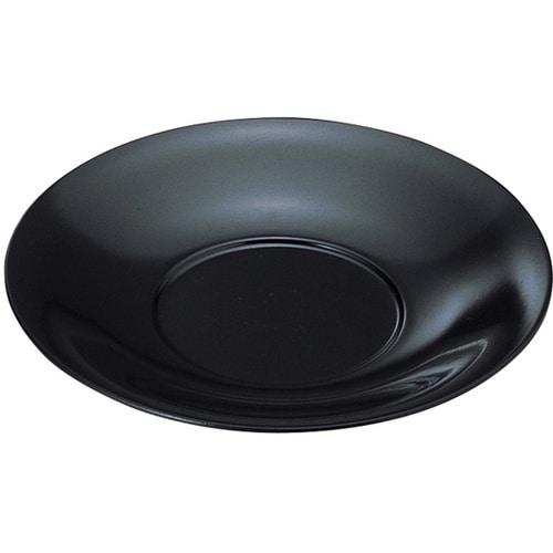 F木4寸 ユリ型茶托 黒 7500029