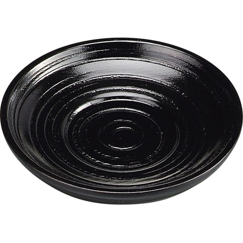 14cm 乱彫りソーサー 黒 85915