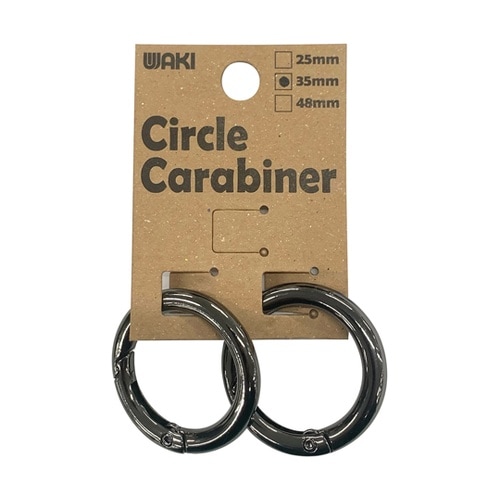 丸型カラビナ 35mm ガンメタ 1セッ