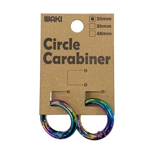 丸型カラビナ 25mm レインボー 1セ