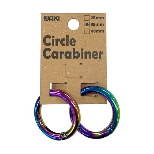 丸型カラビナ 35mm レインボー 1セ