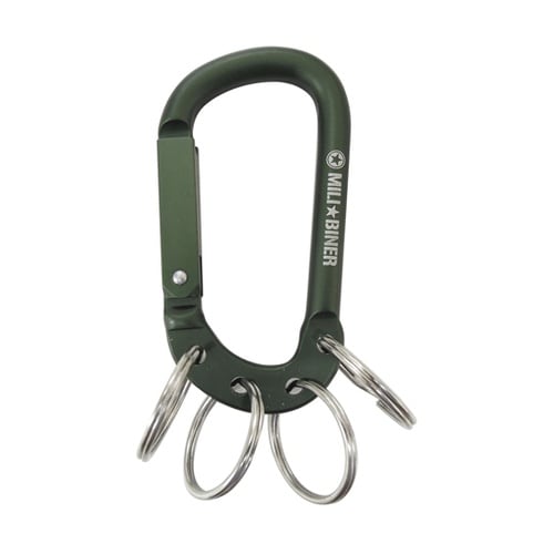 MBミリタリーカラビナ 4キーリング 緑