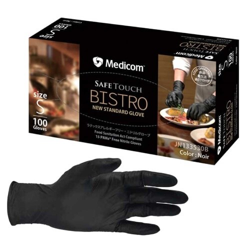 使い捨てゴム手袋 黒 Sサイズ セーフタ