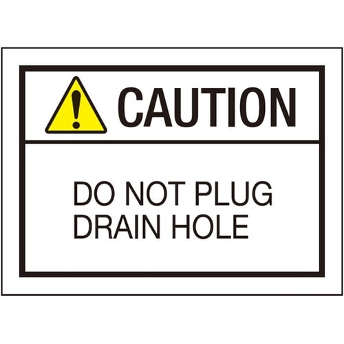 JSIA仕様ラベル 水抜き孔部 英文表記