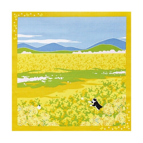 たまのお散歩 小風呂敷 菜の花 8858