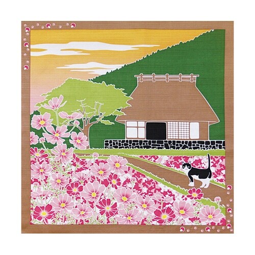 たまのお散歩 小風呂敷 秋桜 88593