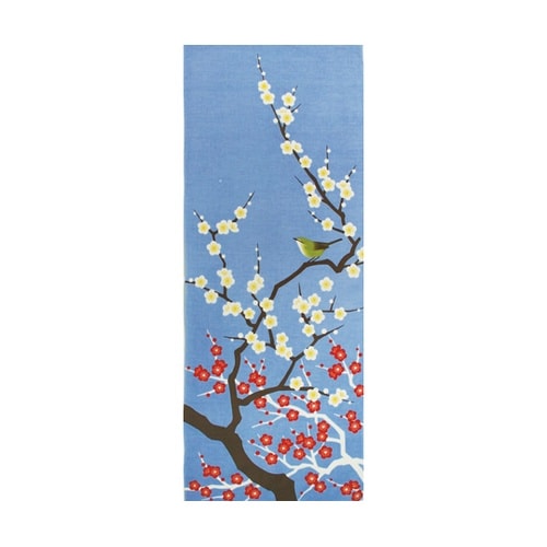 四季彩布 てぬぐい 梅と鶯 87547