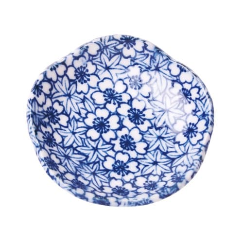 プチ風水・盛塩小皿(花型)藍 春秋 78