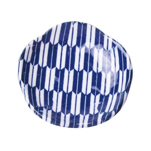 プチ風水・盛塩小皿(花型)藍 矢羽根 7