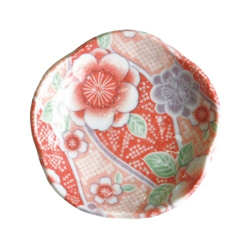 プチ風水・盛塩小皿(花型)友禅 8887