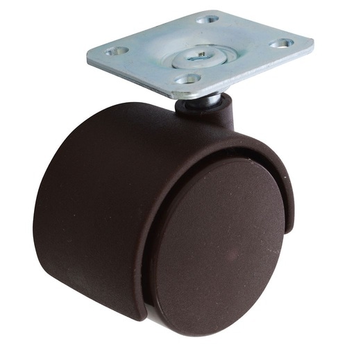 双輪キャスター 40 ナイロン 茶 1セ