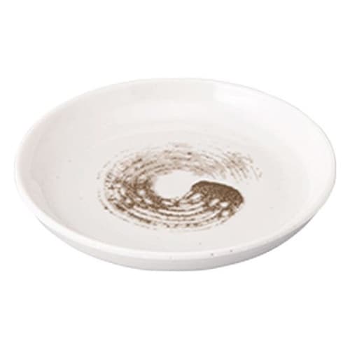 小皿(4寸)渦刷毛目(うずはけめ)錆(さ