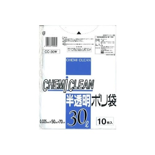 半透明ポリ袋 30L 白 1個(10枚入