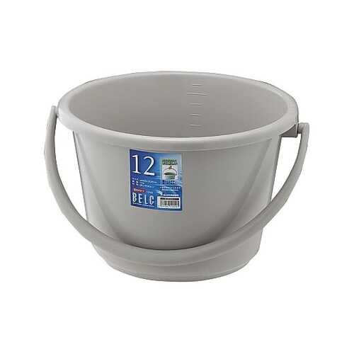 ベルク 広口バケツ グレー 12WB