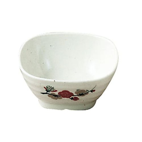 メラミン「元禄梅」 角小鉢 U−50