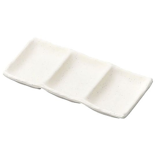 マイン メラミンウェア 三連タレ入れ 白