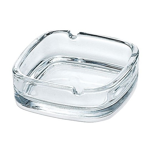 ガラス スクエアー 灰皿 クリア P−0