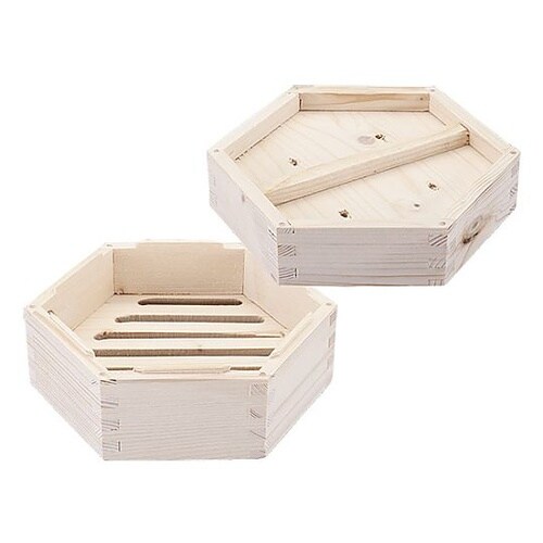 木製六角形セイロ 17.5cm蓋 436