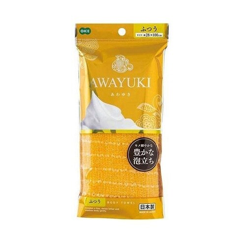 ボディタオル あわゆき ふつう オレンジ