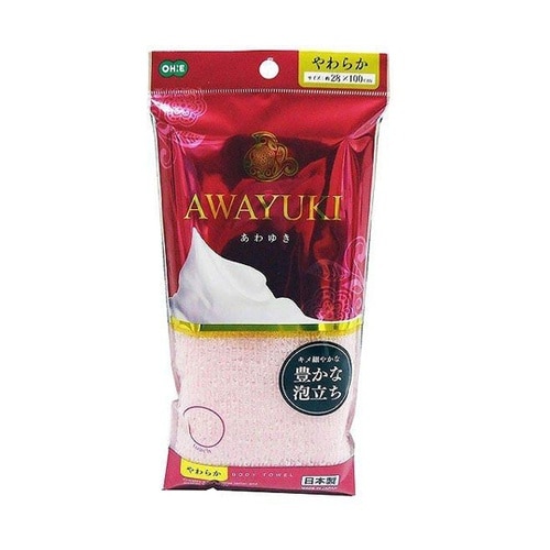 ボディタオル あわゆき やわらか ピンク