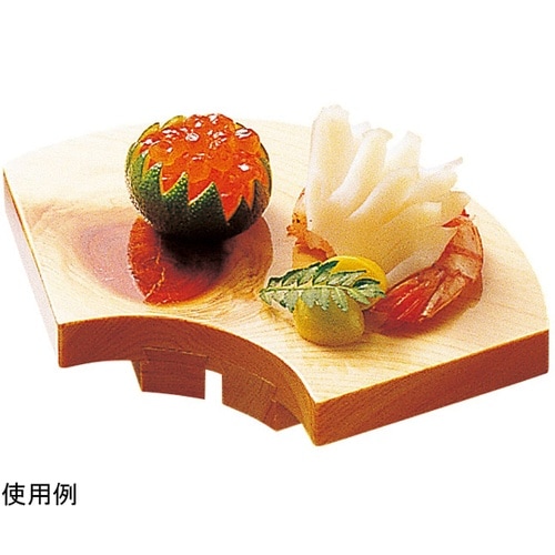 桧・紅節ミニ盛台 扇型 (すべり止め付)