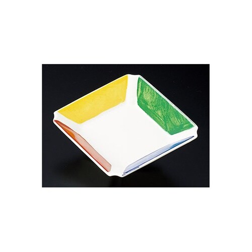 陶器・隅切彩皿 26659