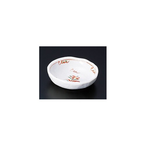 手描朱呉須花絵豆皿 26555