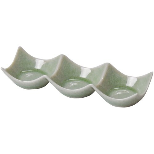 石目調3連豆皿 ビードロ灰釉 27755