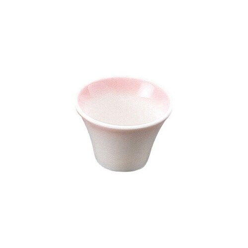 陶器・反り丸型珍味入 ピンク吹 2672