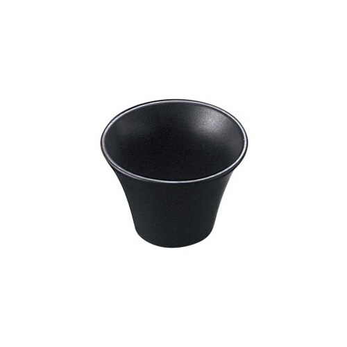 陶器・反り丸型珍味入 黒マット 2672