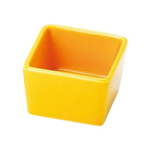 角型ミニ珍味入 黄釉 26791