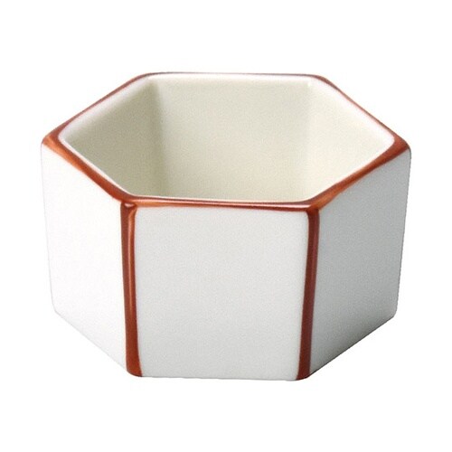 縁赤六角珍味入 27648