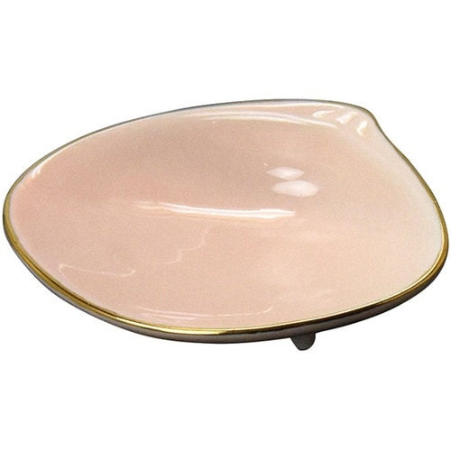 ハマグリ金縁珍味小皿(大)薄紅 2777