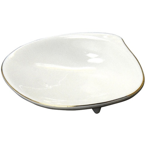 ハマグリ金縁珍味小皿(大)白 27780