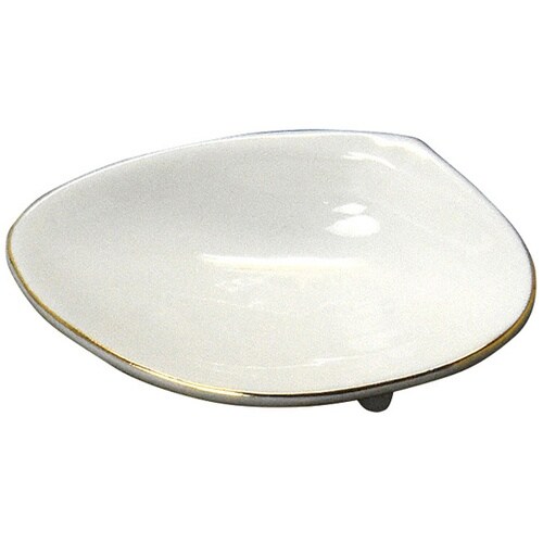 ハマグリ金縁珍味小皿(小)白 27781