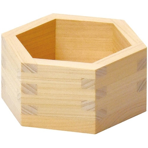 檜・亀甲枡(六角桝) 無塗装 12262