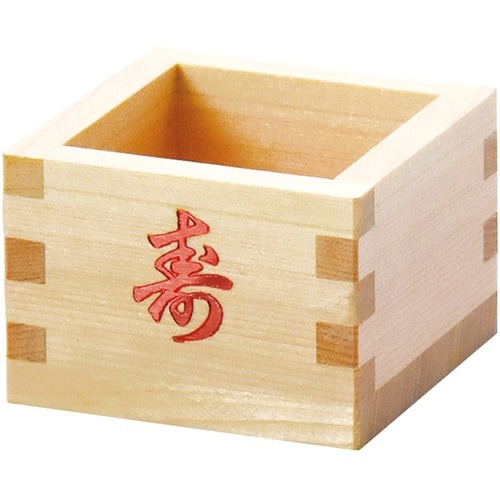 檜・一合枡 赤箔押 寿(無塗装) 122