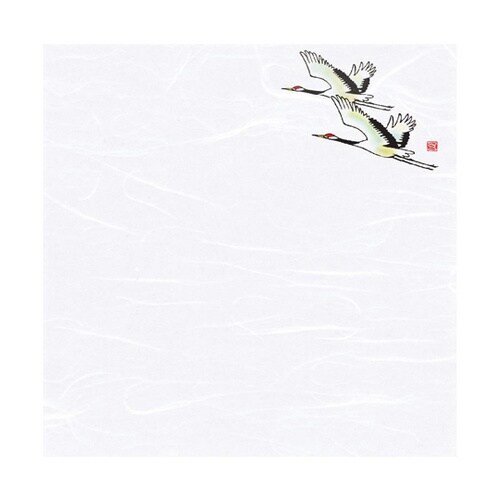 雲竜和紙 4寸四季彩雲竜敷紙 鶴 (10