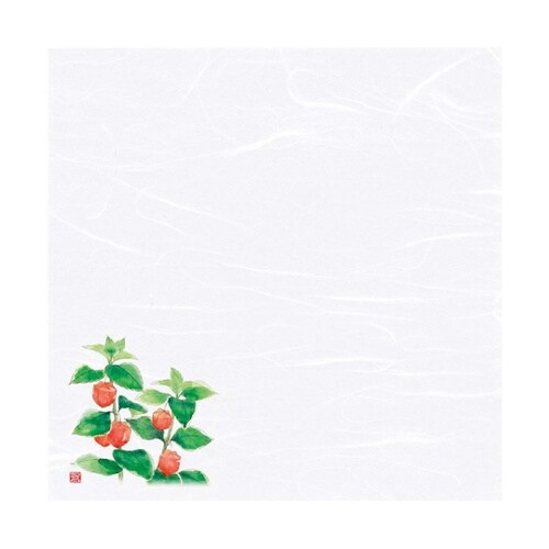 4寸四季彩雲竜敷紙 ほおずき(6月ー7月