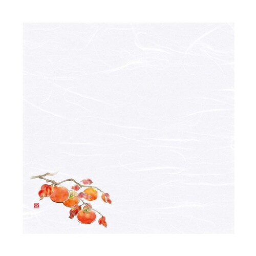 4寸四季彩雲竜敷紙 かき(9月ー11月)