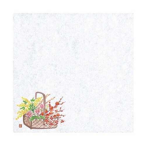 4寸花摘み篭耐油天紙 4寸 早春(1月ー