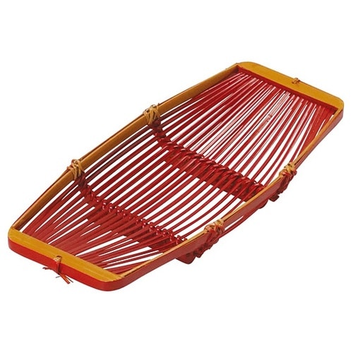 竹ひご おしぼり皿 朱 16264