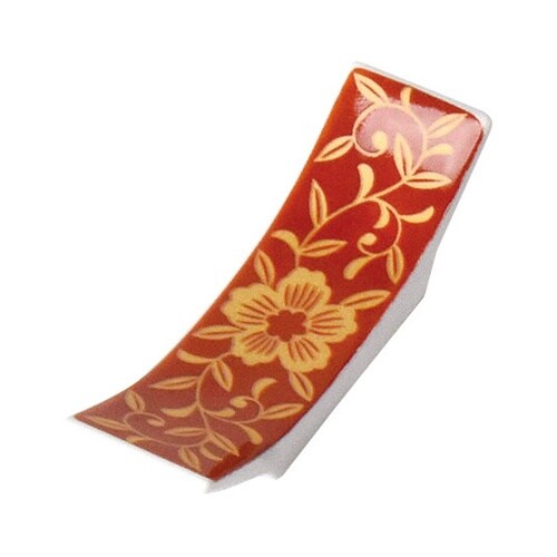 陶器反型箸置 赤絵 15587