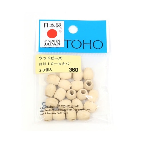 ウッドビーズ 約8×10mm 20個入