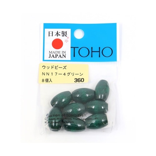 ウッドビーズ 約11×17mm 8個入